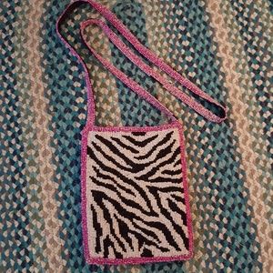 Zebra beaded bag